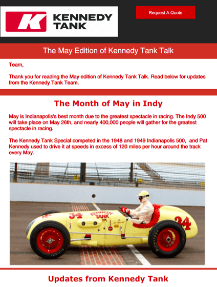 Read Kennedy Tank's May 2024 Tank Talk (pdf)