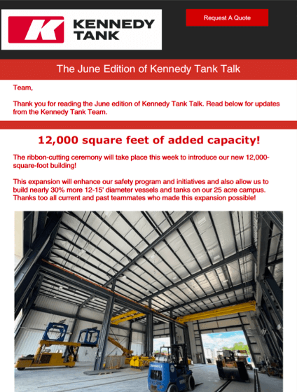 Read Kennedy Tank's June 2024 Tank Talk (pdf)