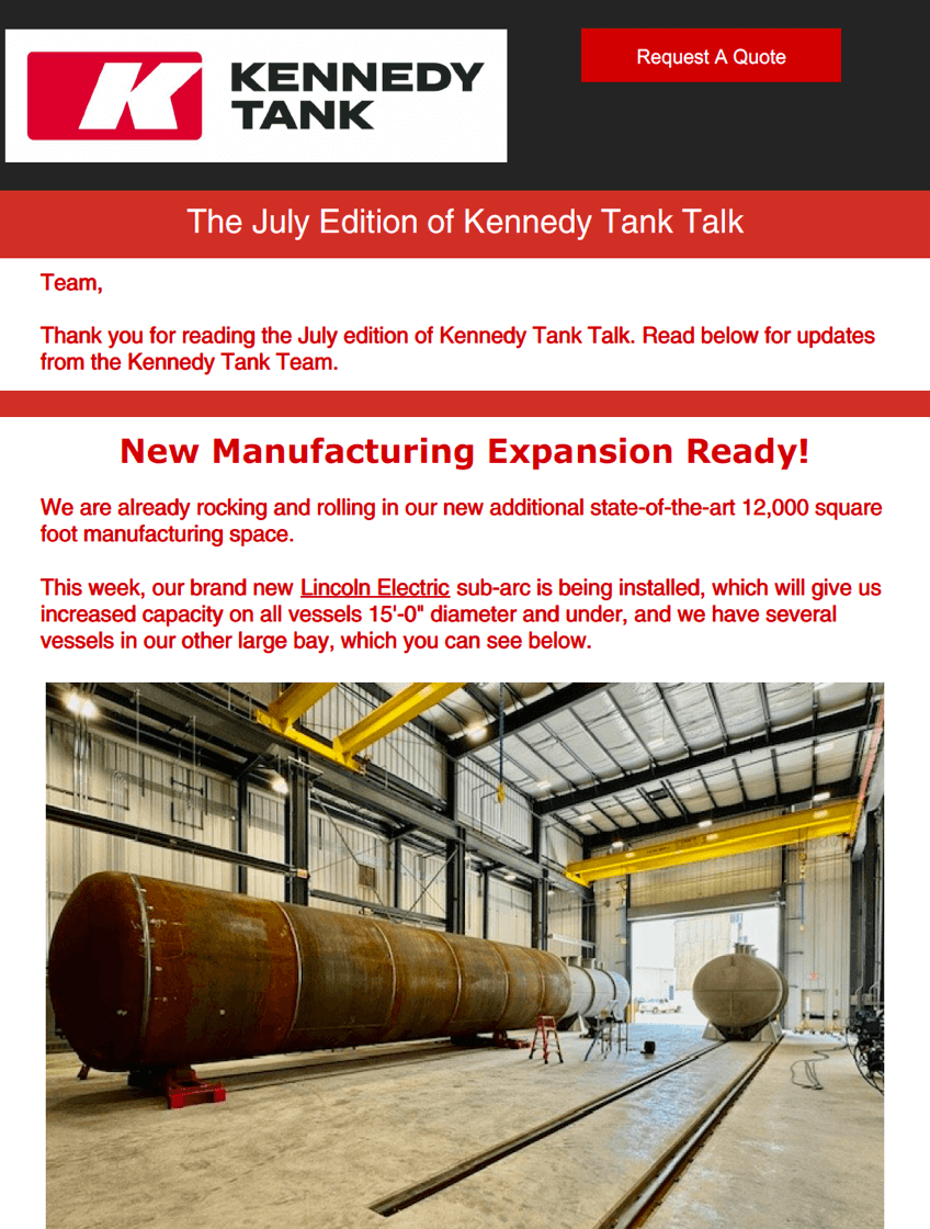 Read Kennedy Tank's July 2024 Tank Talk (pdf)