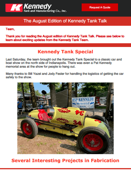 Read Kennedy Tank's August 2024 Tank Talk (pdf)